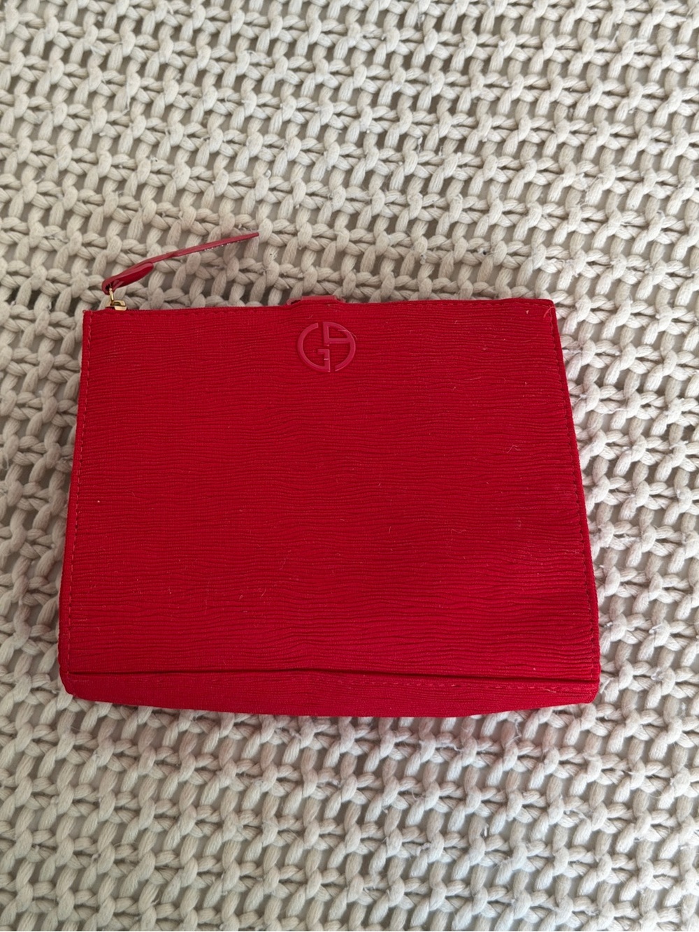 Giorgio Armani Red Makeup Pouch Bag